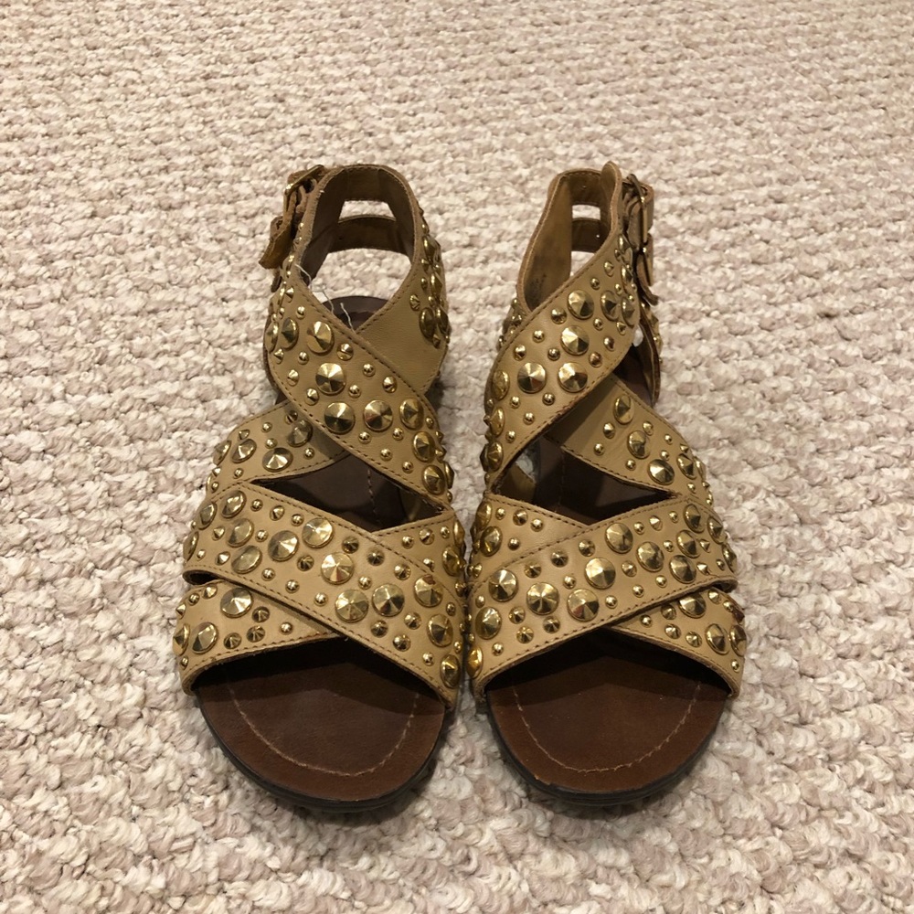 Steve Madden tan studded gladiator sandal